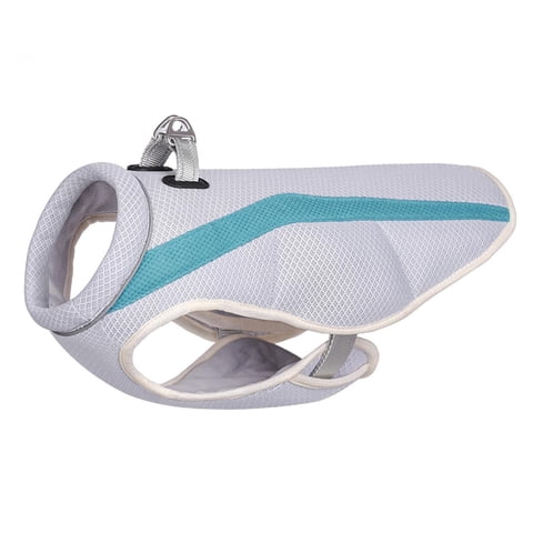 Ioensy - Chaqueta Más Fresca Ropa Para Mascotas Camisa De Enfriamiento Al Aire Libre Perro Mascota Chaleco De Enfriamiento Arnés Azul Profundo S