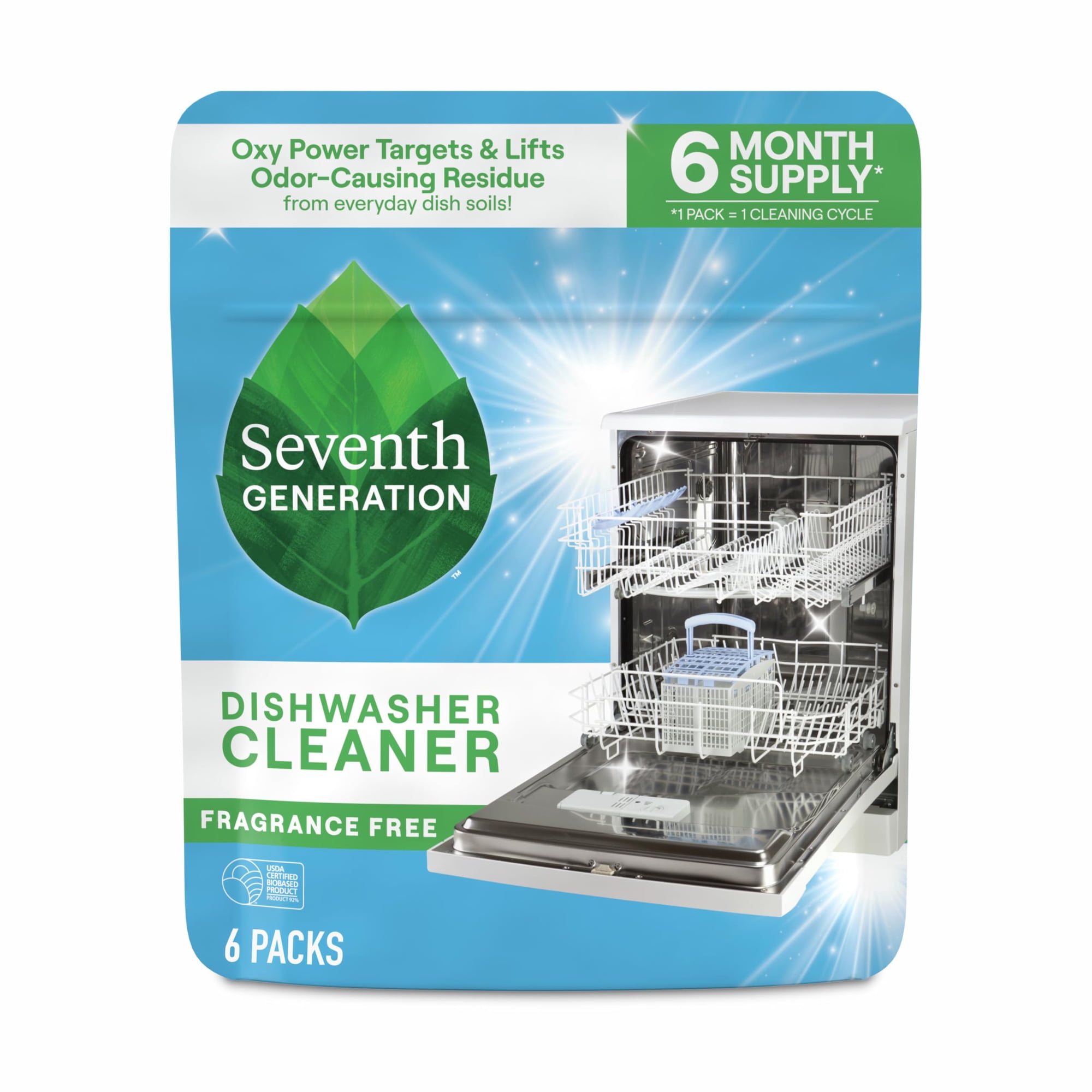 Seventh Generation - Paquetes De Limpieza Para Lavavajillas De Séptima Generación, 6 Unidades