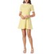 thumbnail image 1 of Vestidos de Manga Corta Vintage con Cuello con Volantes y Panel de Contraste para Mujer de INSPIRE CHIC XL Amarillo, 1 of 8