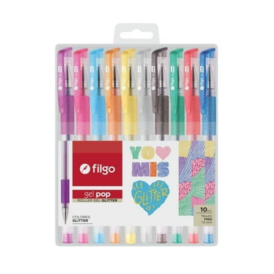 Roller Gel Gel Pop / Estuche 10 Glitter 1 Un Filgo