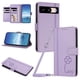 thumbnail image 1 of Funda Cartera Trébol para Google Pixel 8 con Ranuras Tarjetas y Carga Inalámbrica Morado claro, 1 of 6