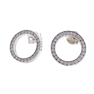 Nordvik London - Aros Apegados Círculos, Cintillo Circonitas, Plata 925