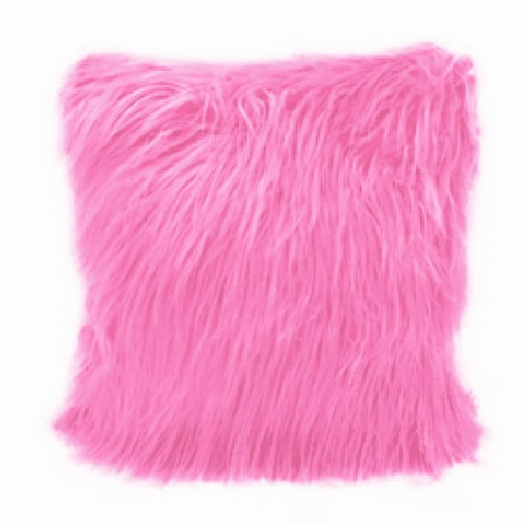 Fundas de cojín peluditas 45x45 cm color fucsia