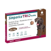 Zoetis - Simparica Trio Antiparasitario Interno Y Externo 40 A 60 Kg 3 Comp