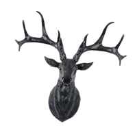 Bothyi - Escultura De Pared Con Cabeza De Ciervo, Escultura De Cabeza De Ciervo De Resina Para Fondo De Sofá, Color Negro