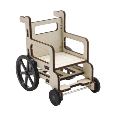 Bothyi - Modelo De Silla De Ruedas, Juguete, Rompecabezas De Madera, Kit De Construcción, Juguete Sin Pintar, Juguete De Ensamblaje Diy