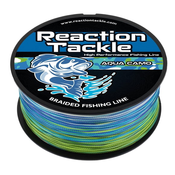 Línea de Pesca Trenzada Reaction Tackle 300 yd 11 kg Camuflaje Aqua