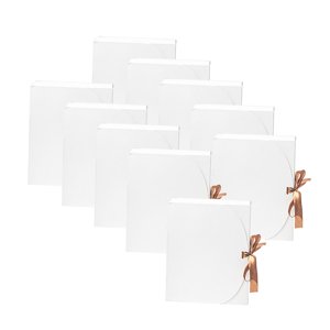 Magideal - 10 Uds Cajas De Regalo Para Regalos, Cajas De Papel Para Dulces, Caja Para Envolver Regalos Con Cintas Para Cumpleaños, Bodas Del Día De San Valentín 31Cmx25Cmx8Cm Blanco