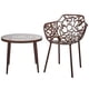 thumbnail image 2 of Mesa auxiliar LeisureMod con diseño de árbol con tapa de cristal marrón para interiores y exteriores, 2 of 8