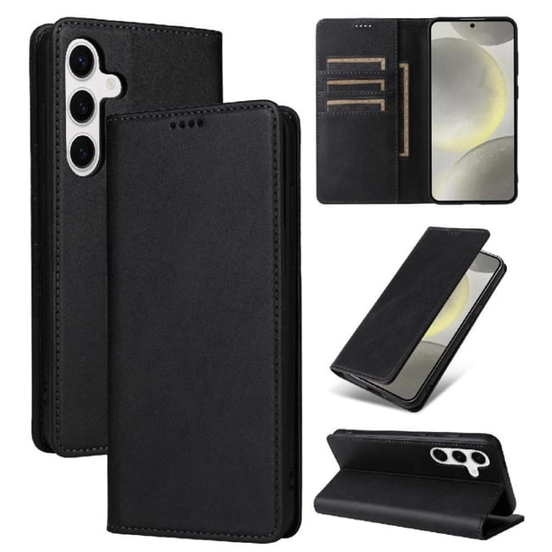 Funda Cartera para Samsung Galaxy S24 Plus con Ranuras Tarjetas y Soporte - Protección Completa Negro