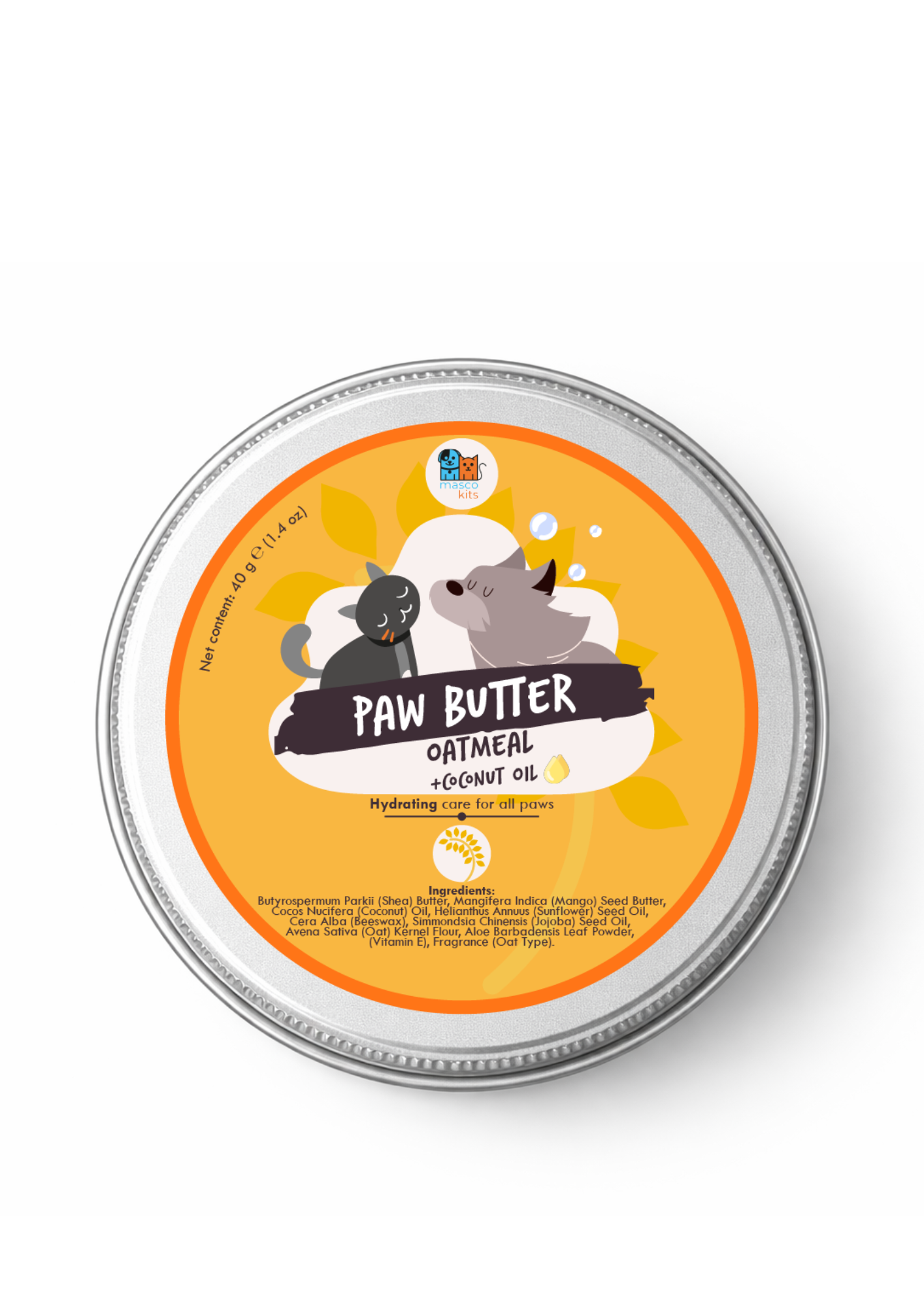 Mascokits - Mantequilla De Avena Hidratante Para Cuidado De Patas Perros