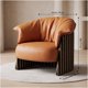 thumbnail image 3 of Sillón Lorenzo Individual Ecocuero Estructura Curva De Acero Marrón Liso, 3 of 8