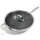 thumbnail image 1 of Wok Lexi Home de 5 qt (4,7 L) de acero inoxidable antiadherente con tapa de vidrio, 1 of 7