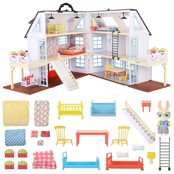 Casa de muñecas Honey Bee Acres Buzzby, 25 piezas, 3 pisos