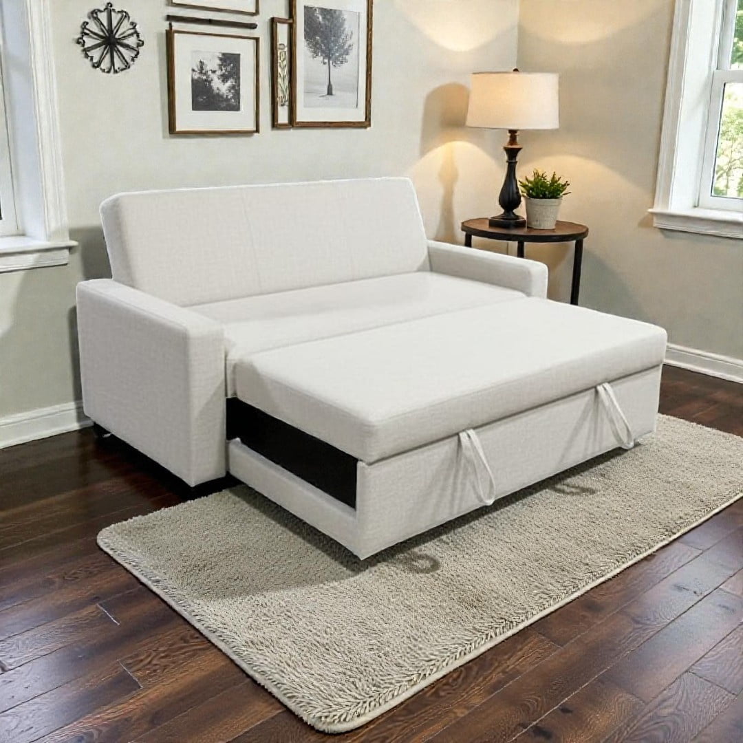 Diseños Valestrini - Sofa Cama Milano Tres Posiciones Lino Crudo