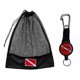 thumbnail image 1 of Buceo Cincha Gancho Cordón Aleta Clip Para Equipo Y Bolsa De Malla De Buceo Acero Inoxidable, 1 of 6