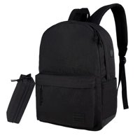 Mochila Escolar Ligera Supacool Con Estuche Para Lápices, Color Negro