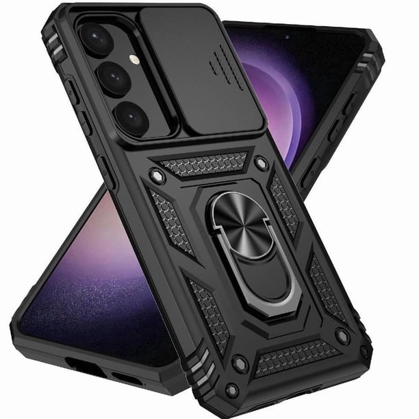Funda Resistente Anillo Soporte Samsung Galaxy S25 Plus Privacidad Cámara Montaje Magnético Negro