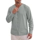 thumbnail image 5 of INSPIRE CHIC Camisa de Hombre de Algodón y Lino de Manga Larga con Botones Casual L Gris, 5 of 6