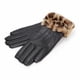 thumbnail image 2 of Guantes Mujer Cuerina Animal Print Con Puño Peludo Invierno negro Talla Única, 2 of 4