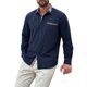 thumbnail image 4 of INSPIRE CHIC Camisas de Vestir para Hombre de Manga Larga con Cuello de Cuadros y Botones Abajo 2XL Azul Marino, 4 of 6