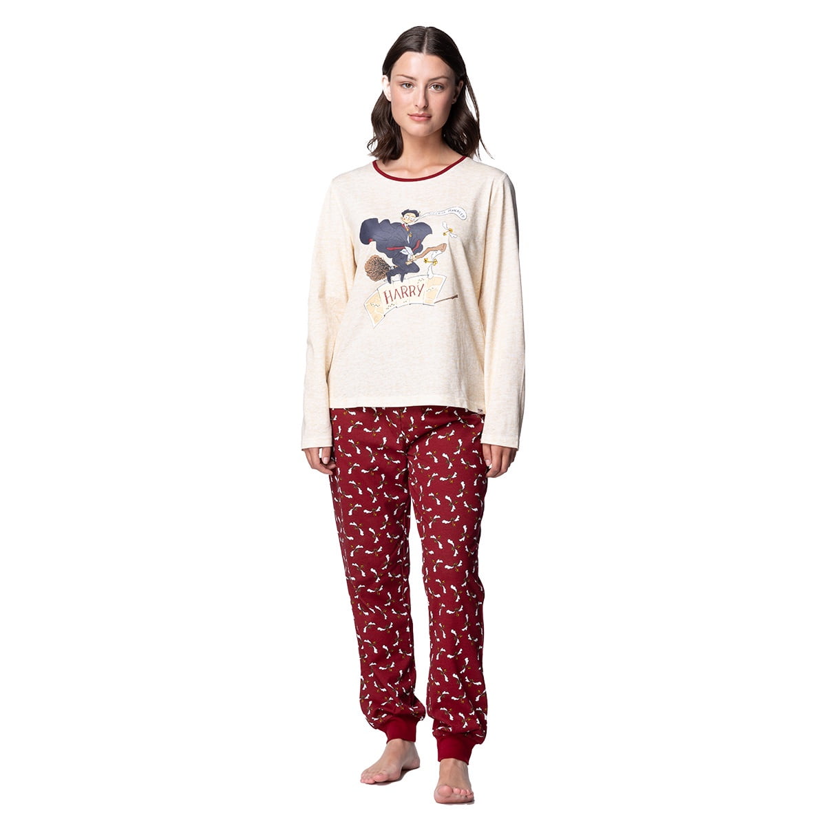 Top - Pijama Largo Mujer Algodón Invierno Harry Potter C2
