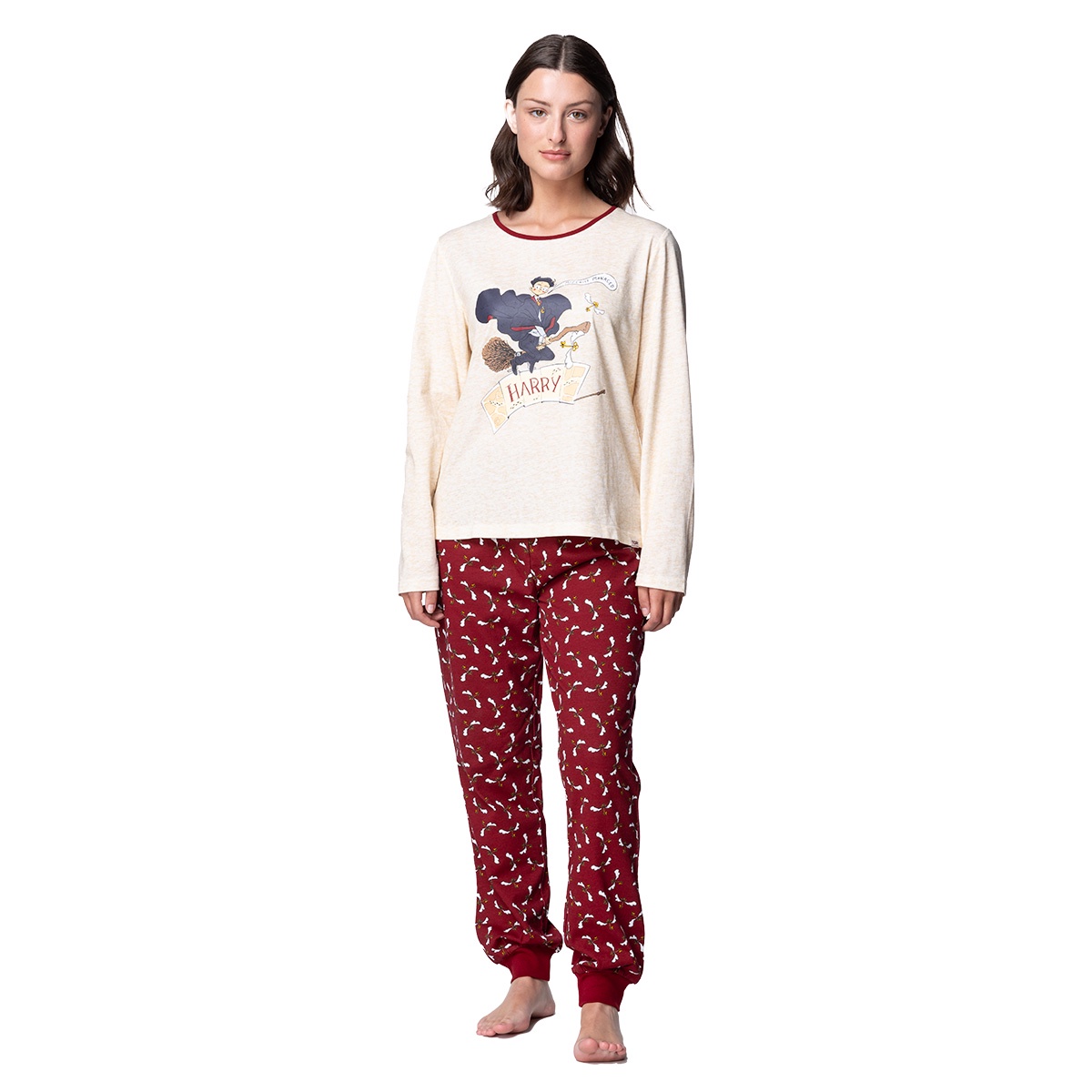 Top - Pijama Largo Mujer Algodón Invierno Harry Potter C2