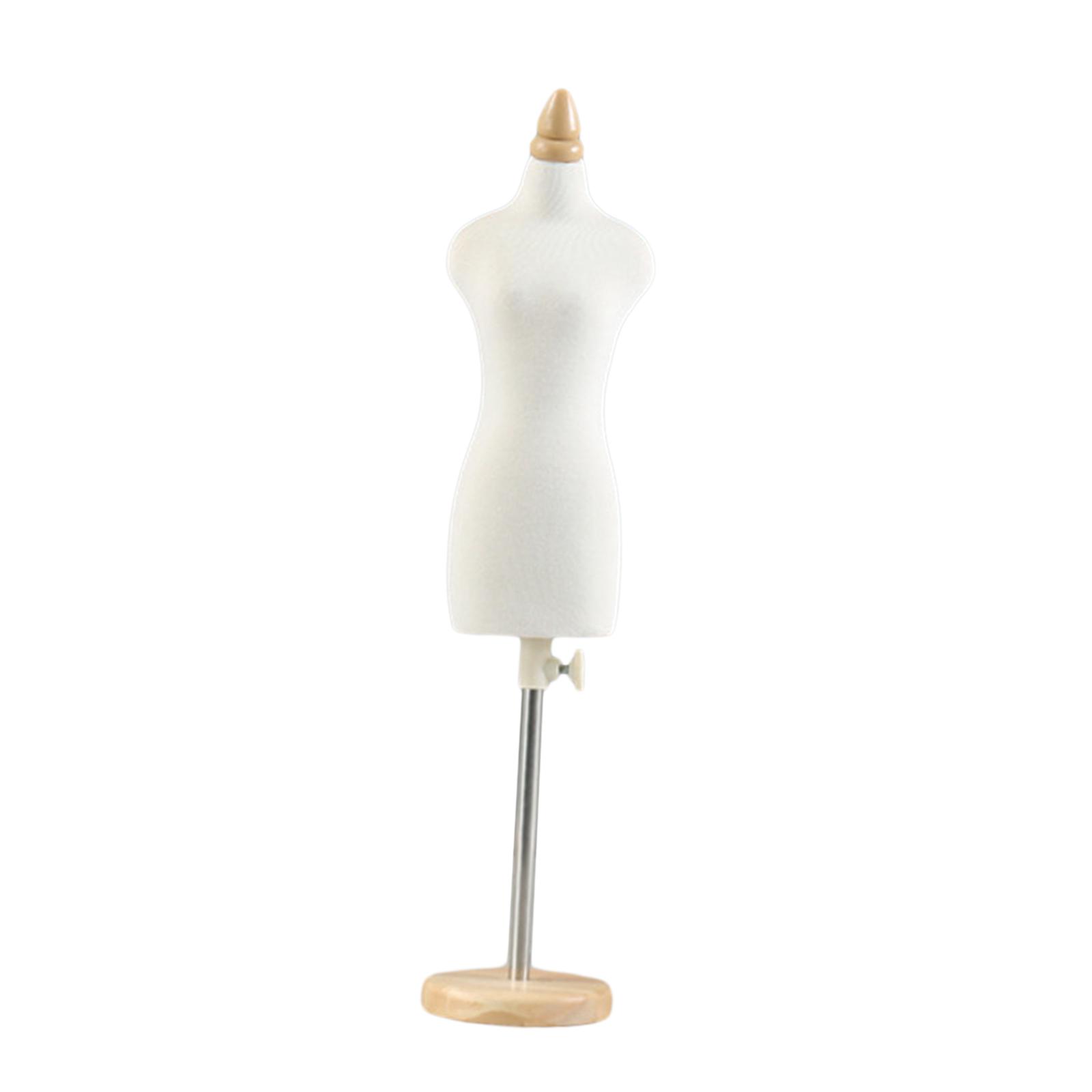 Magideal - Maniquí De Muñeca, Soporte Para Torso, Soporte De Exhibición Para Vestido De Muñeca, Diseño De Ropa, Maniquí De Costura En Miniatura Para Decoración , Base Redonda Base Redonda De 33 Cm.