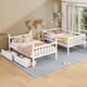 thumbnail image 1 of Twin Over Twin Rubber Wood Bunk Bed with 2 Drawers, Convertible into 2 Twin Beds, Twin Size Bunk Bed with Ladder and Safety Guardrails ,White, 1 of 3