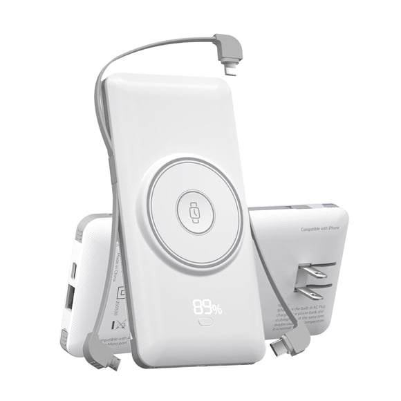 Cargador Portátil De 10000 Mah Con Carga Inalámbrica Magnética