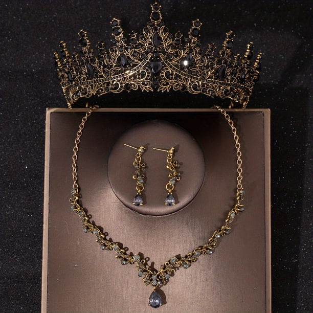 3pcs Elegant Crystal Bridal Jewelry Set - Rhinestone Tiara Crown, Necklace, and Earrings - Perfect for Weddings and Special Occasions