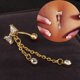 thumbnail image 1 of 1 piercing para ombligo con forma de lazo y diamante brillante (blanco), 1 of 6