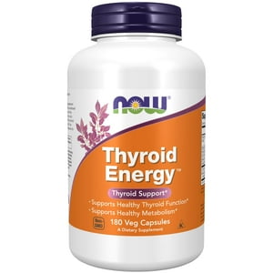 Suplemento Now Foods Thyroid Energy 180 Cápsulas Vegetarianas X2