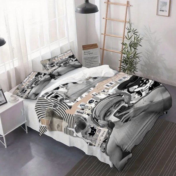3pcs K-Pop Group Member V Duvet Cover Set - bedding Suitable for Bedrooms And Guest Rooms. Soft And Comfortable Duvet Cover a Perfect Gift for Family And Friends
