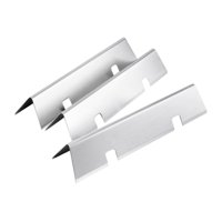 Magideal - Placa De Parrilla De Gas Para Barbacoa De 3 Piezas, Acero Inoxidable, Fácil De Instalar, Placas Calefactoras Para Parrilla, Placa De Fuego Para Repues