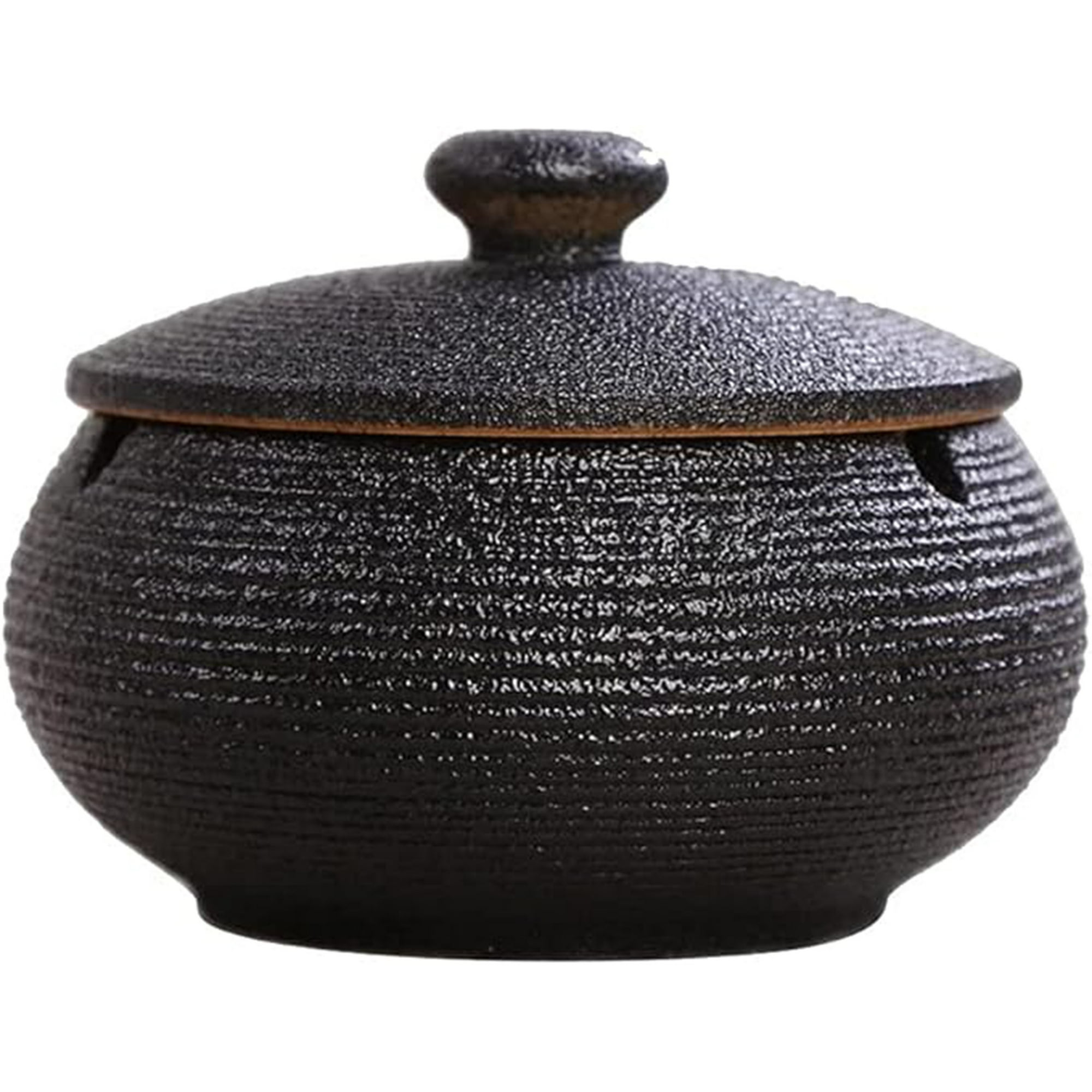 Veat00l - Cenicero De Cerámica Hecho A Mano Con Tapas, Bandeja De Ceniza Para Fumar De Escritorio Para Decoración De Oficina, Cenicero A Prueba De Viento, Cenicero Para Cigarrillos Para Uso En Exteriores