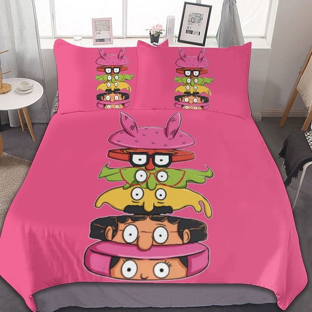 Bob Burgers 3 Pcs Bed Breathable Duvet Cover Soft All Seasons Bedding Set
