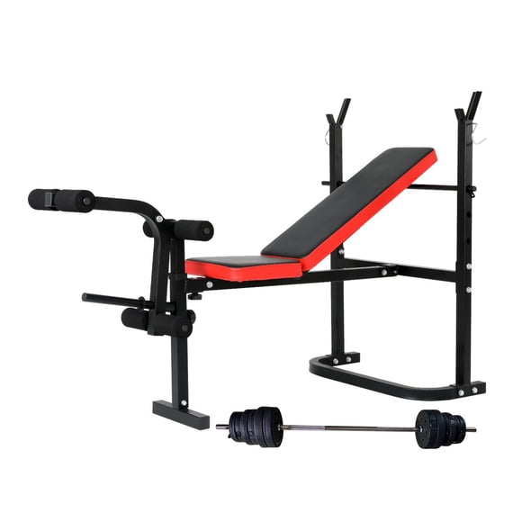 Banca de pesas Plegable Con Barra y Discos 20kg Live Spotrt ES-543D Negra