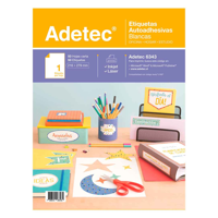 Adetec - Etiqueta Para Impresión 216X279 Mm 50 Hojas