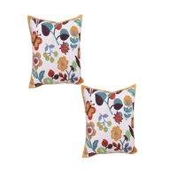 Genérico - Set De 2 Fundas De Cojin Bordadas 45X45Cm Blanco 03