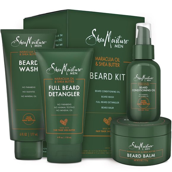 Kit para Barba SheaMoisture: Lavado, Aceite, Desenredante y Bálsamo