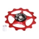thumbnail image 2 of rueda de bicicleta jockey bicicleta desviador trasero rodamiento rueda guía 13t rojo, 2 of 5