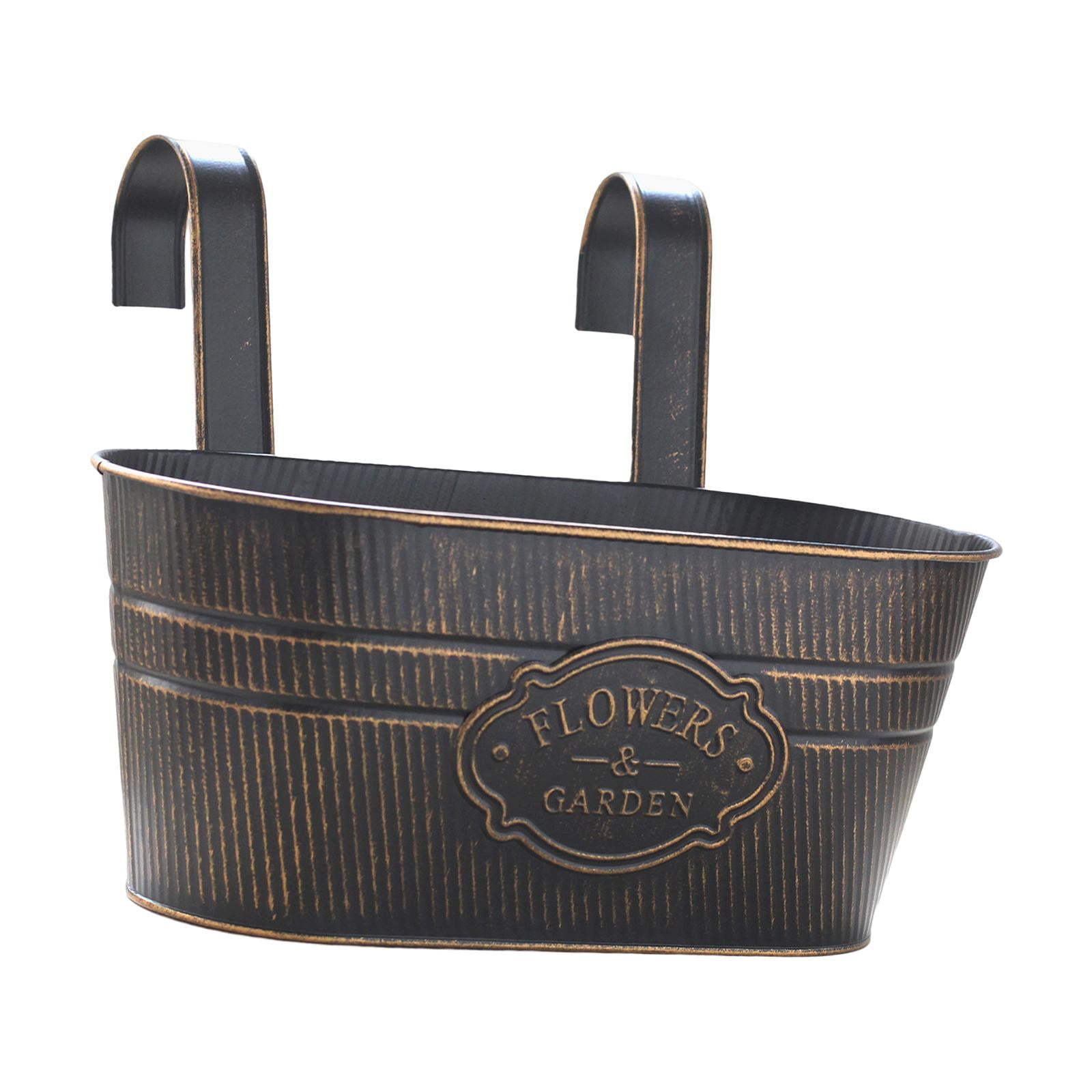 Magideal - Maceta Para Balcón, Barandilla, Jardinera Para Ventana, Macetero Colgante, Cubo, Contenedor Para Plantas De Pared, Maceta, Cesta Para Plantas Para Decoración Del Hogar, Alféizar De La Negro