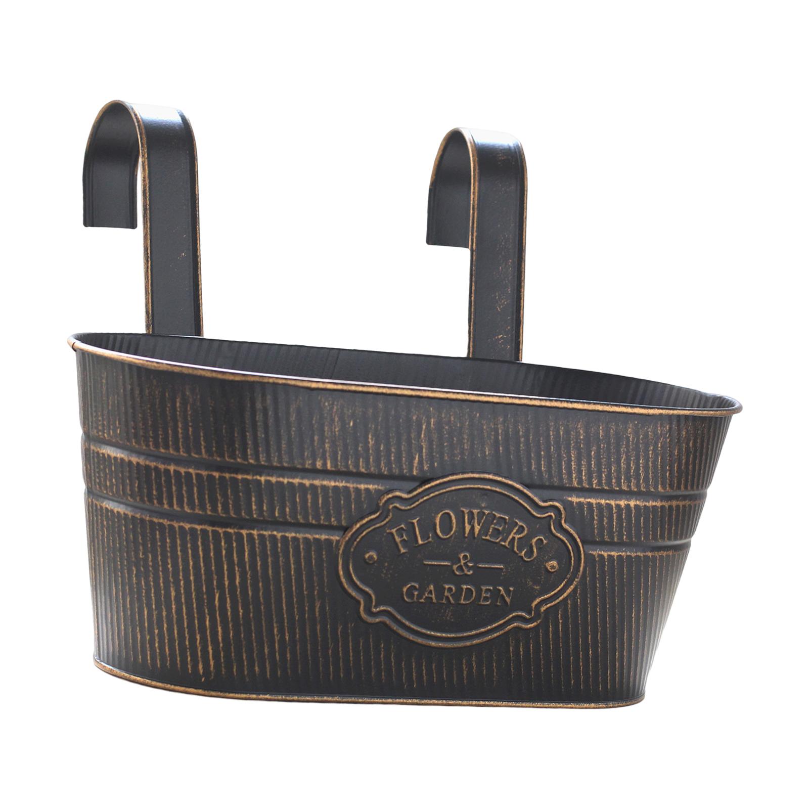 Magideal - Maceta Para Balcón, Barandilla, Jardinera Para Ventana, Macetero Colgante, Cubo, Contenedor Para Plantas De Pared, Maceta, Cesta Para Plantas Para Decoración Del Hogar, Alféizar De La Negro