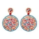 thumbnail image 4 of Pendientes Colgantes De Abalorios Pendientes Colgantes Redondos De Aro Bohemio Para Fiesta En La Playa Mujer Rosa Azul, 4 of 5