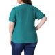 thumbnail image 4 of Agnes Orinda Blusas de Verano para Mujer de Talla Grande con Cuello en V y Mangas Cortas, Diseño Hueco, Talla 2X, Turquesa, 4 of 7