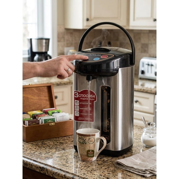 Termo Hervidor Electrico 800W 6.8 Litros Color Cromo