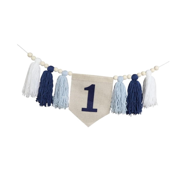 Banner De Silla Alta Decoración De 1er Cumpleaños Para Fiesta De La Habitación Decoración De La Habitación Para Niños Cumpleaños Azul