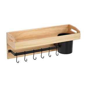 Magideal - Estante De Pared De Cocina Ganchos Extraíbles Ganchos Para Abrigos Estante Para Utensilios Cubiertos Estantes Flotantes Para Cocina Bar Dormitorio Res
