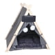 thumbnail image 2 of Tipi para mascotas, tienda para gatos, cama con cojín, refugio semicerrado transpirable, casa para perros, nido de invierno para cachorros, interior y gris, 2 of 5